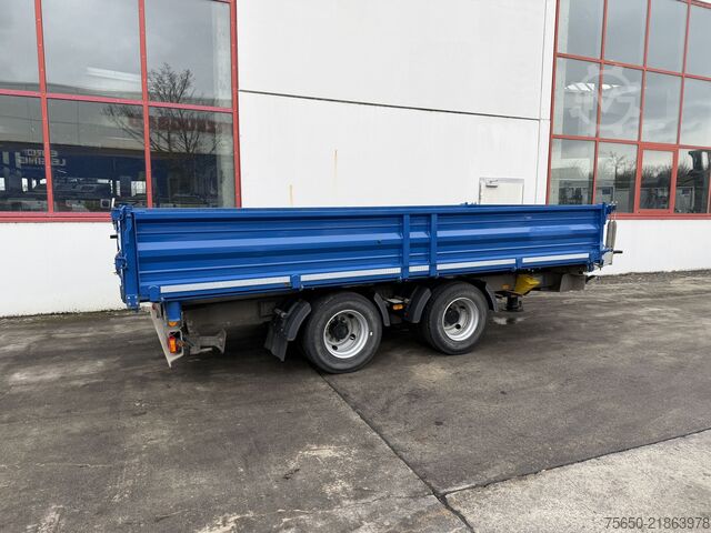 Three-way tipper trailer 18 k 18 t Tandemkipper- Tieflader, BreitbereiftWenig Benutzt