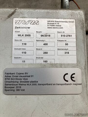 Weima WLK2000 110kW WEIMA WLK 2000 110kW