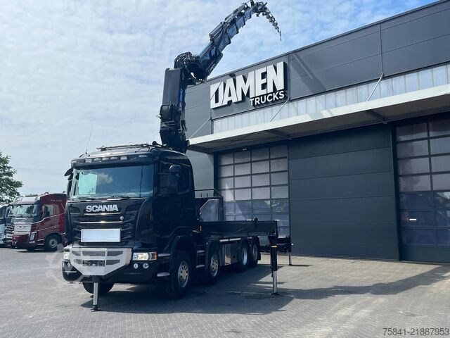 Crane truck Scania R490 R 490 8x2 Euro 6 HMF 8520-K6 + JIB FJ2000-K6