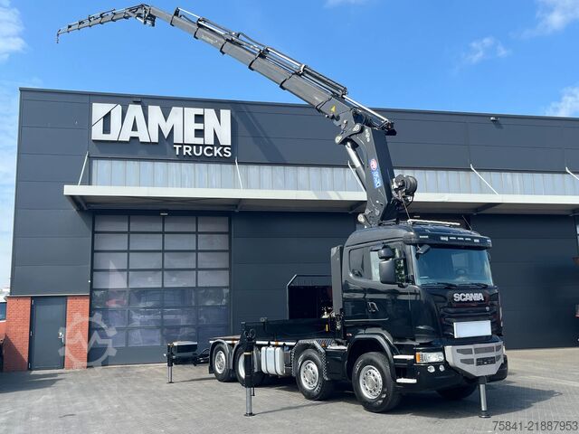 Crane truck Scania R490 R 490 8x2 Euro 6 HMF 8520-K6 + JIB FJ2000-K6