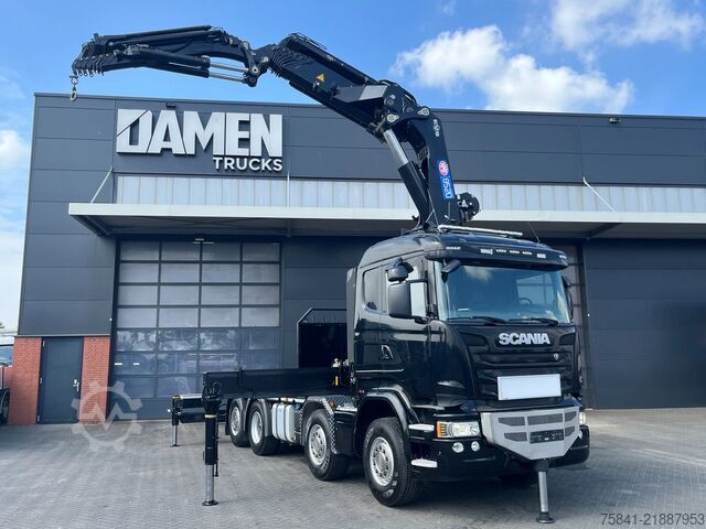 Crane truck Scania R490 R 490 8x2 Euro 6 HMF 8520-K6 + JIB FJ2000-K6