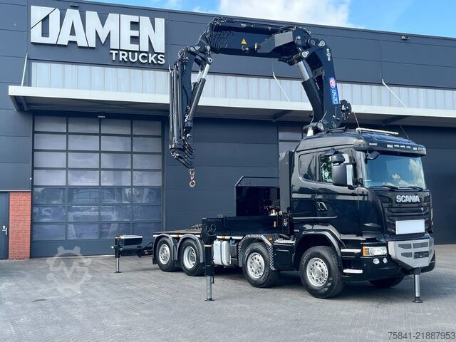 Crane truck Scania R490 R 490 8x2 Euro 6 HMF 8520-K6 + JIB FJ2000-K6