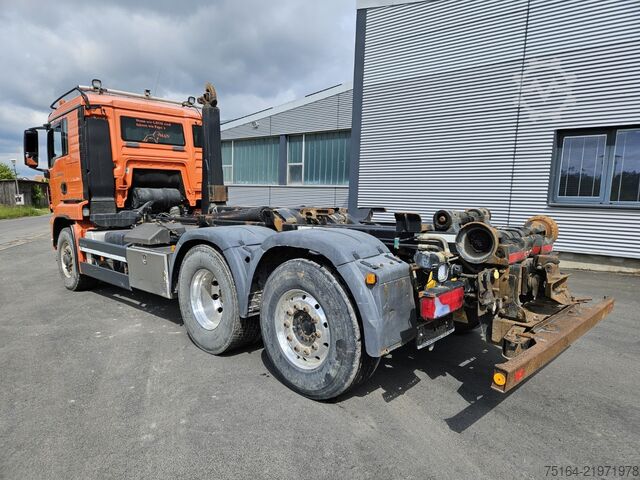 Roll-off tipper truck MAN TGS 26.480 6x4 H-2 BL Nachlauflenkachse
