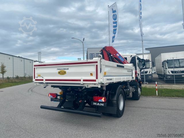 Dreiseitenkipper LKW MAN TGM 18.320 /4x2/BL/Meiller/Kipper/Kran/15 m/ Neu