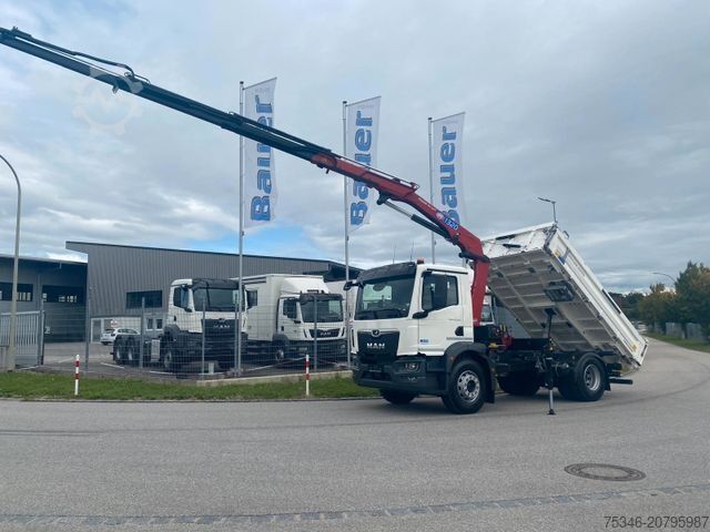 Dreiseitenkipper LKW MAN TGM 18.320 /4x2/BL/Meiller/Kipper/Kran/15 m/ Neu