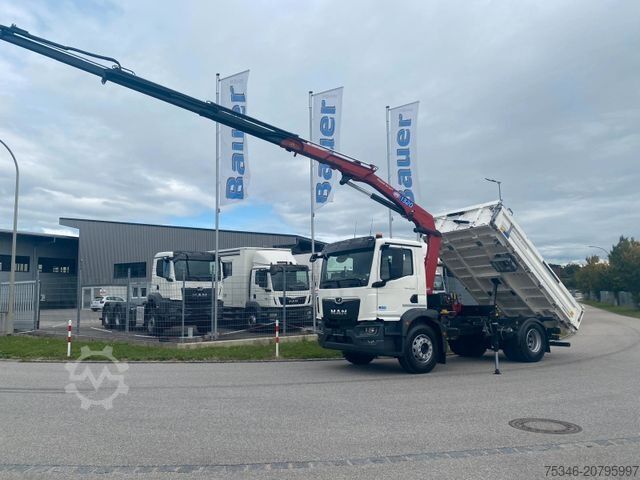 Dreiseitenkipper LKW MAN TGM 18.320 /4x2/BL/Meiller/Kipper/Kran/15 m/ Neu
