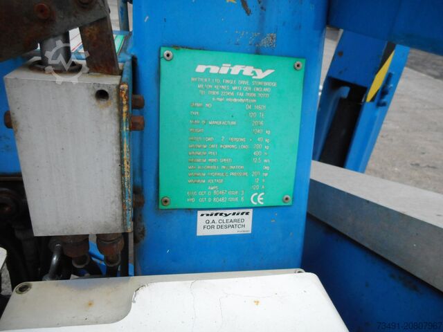 Trailer with working platform Niftylift 120 TE