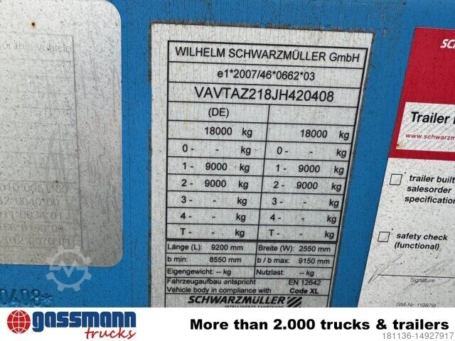 Anhänger mit Pritsche & Plane Schwarzmüller T-Serie, TOP-Zustand