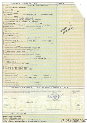 Volume tractor unit SCANIA R450 N323 MEGA EURO 6 + RETARDER