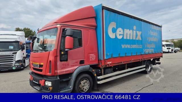 Flatbed truck with tarp IVECO EUROCARGO ML 140E28 EURO 5 + PRITSCHE 7,29 + LBW
