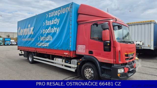Flatbed truck with tarp IVECO EUROCARGO ML 140E28 EURO 5 + PRITSCHE 7,29 + LBW