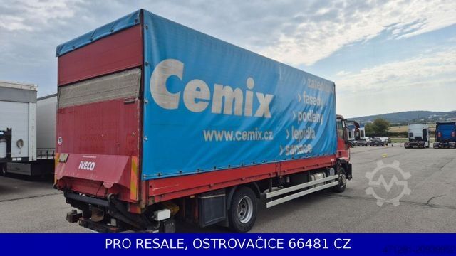 Flatbed truck with tarp IVECO EUROCARGO ML 140E28 EURO 5 + PRITSCHE 7,29 + LBW
