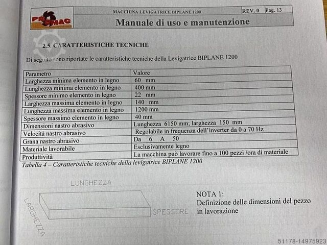 Element-Schleif-/Hobelmaschine, elektronisch, mit automatischer Be- und Entladung, Marke Promac Promac BIPLANE 1200