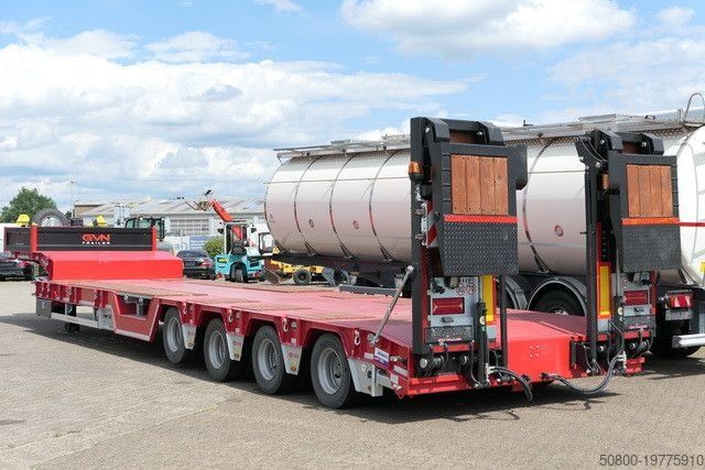 Low loader semitrailer  GVN 4, Radmulden, Ausziehbar, Hydr. Rampen