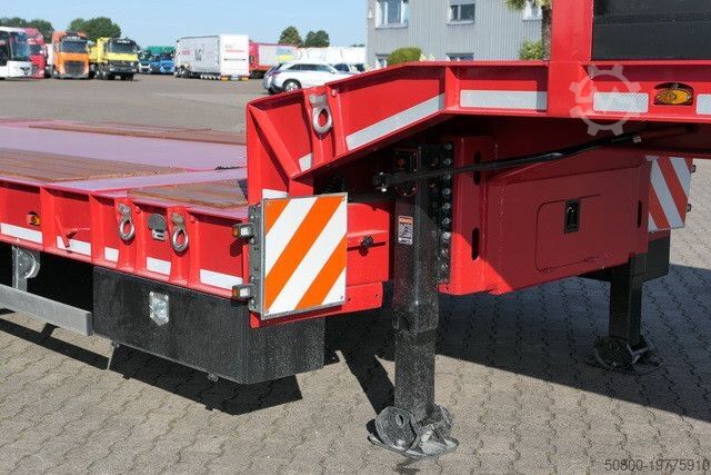 Low loader semitrailer  GVN 4, Radmulden, Ausziehbar, Hydr. Rampen