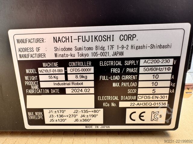 Industrial robot NACHI MZ10LF 2024 MODEL
