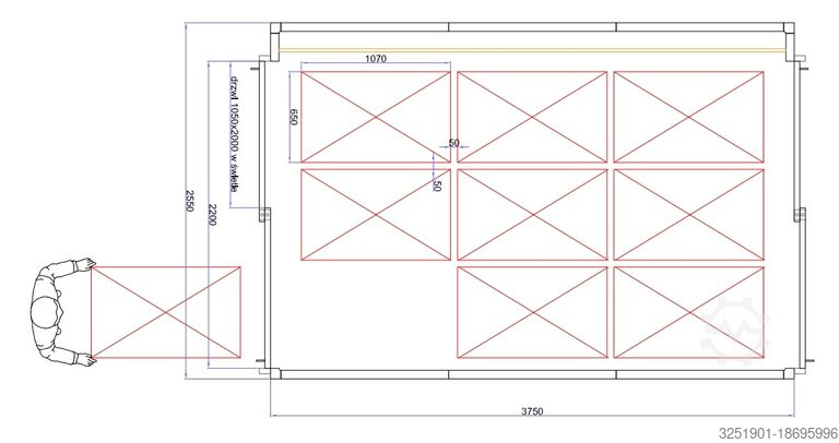 Pass-through proofing chamber for 9 trolleys Giko GR.243.363.243