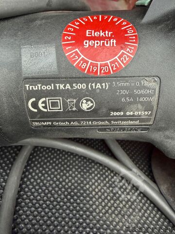 TRUMPF TruTool TKA 500 Fasen- und Kantenfräsmaschine für Blech, 1400W, mit Koffer. TRUMPF TruTool TKA 500 fazowarka ukosowarka do blach 1400W walizka TRUMPF TruTool TKA 500 fazowarka ukosowarka do blach 1400W walizka