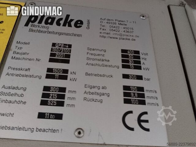 PLACKE QPB-4 150/3100 PLACKE QPB-4 150/3100