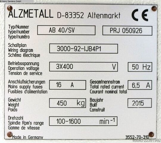 Pillar Drilling Machine ALZMETALL AB 40 SV