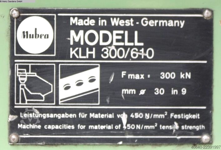 Punching Press MUHR & BENDER KLH 300/610