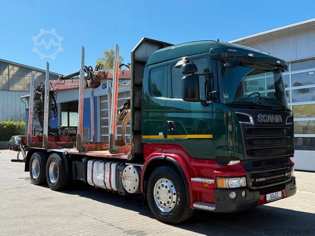 Holztransporter LKW SCANIA R560 6x4 Holztransport Kran LOGLIFT HIAB 140S79R