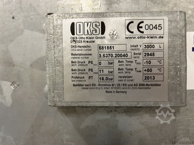 Container for compressed air OKS Air receiver tank