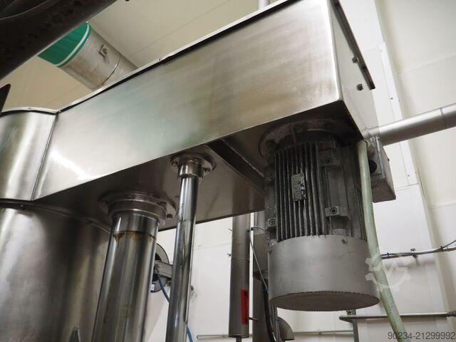 Gebrauchter Edelstahl-Planetenmischer Grieser Modell VPL 350 mit Mischbehältern. GRIESER VPL 350