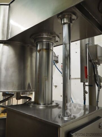 Gebrauchter Edelstahl-Planetenmischer Grieser Modell VPL 350 mit Mischbehältern. GRIESER VPL 350
