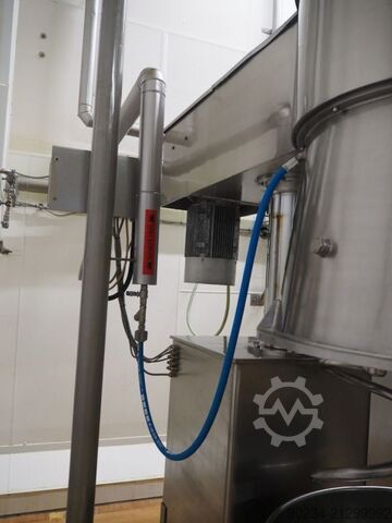 Gebrauchter Edelstahl-Planetenmischer Grieser Modell VPL 350 mit Mischbehältern. GRIESER VPL 350