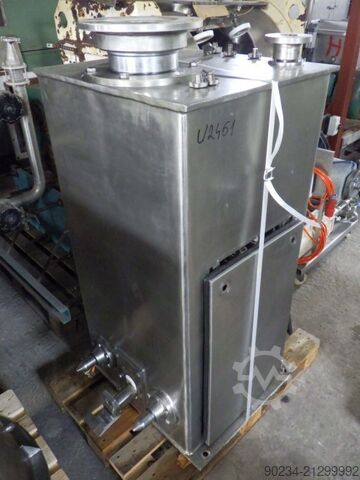 Gebrauchter Edelstahl-Planetenmischer Grieser Modell VPL 350 mit Mischbehältern. GRIESER VPL 350