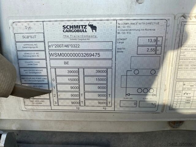 Schiebeplanen Schmitz Cargobull SCB*S3T / Coil / Tautliner / Disc Brakes