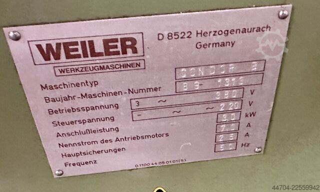 Center lathe WEILER Condor B