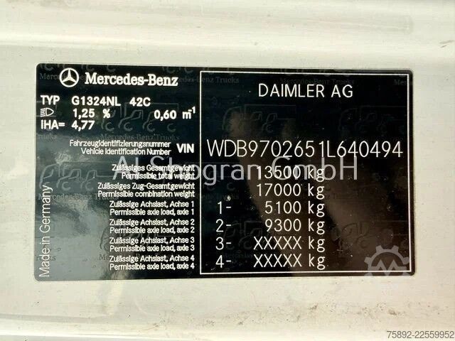 Refrigerated/frozen transport Mercedes-Benz Atego 1324 / Carrier Supra 850 / Euro5 / LBW