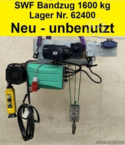 New electric belt hoist, textile belt lifting device, crane hoist with trolley, electric belt hoist, SWF - PFAFF Silberblau ATHLO belt - BH203L3E