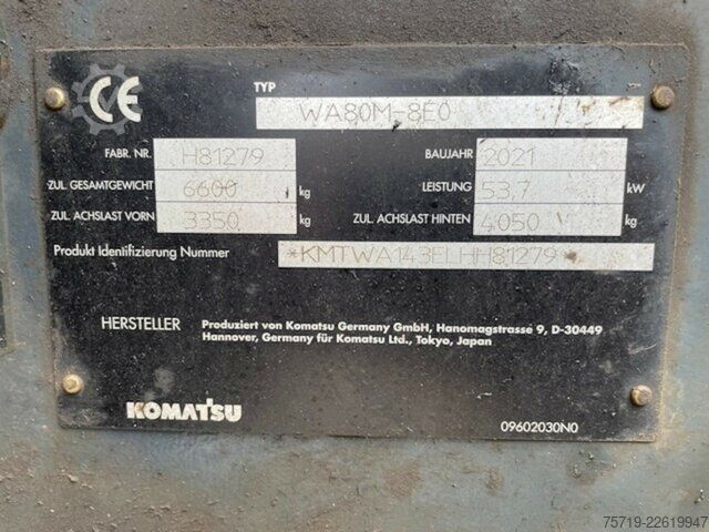 Van Komatsu Komatsu WA 80M-8E0