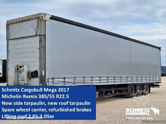 Auflieger mit Pritsche & Plane Schmitz Cargobull Curtainsider Mega