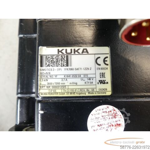 Control unit KUKA 1FK7060-5AF71-1ZZ9-Z S03 + N16 Servomotor SN: YFK1641053204015