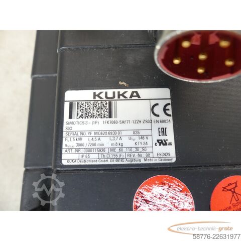 Control unit KUKA 1FK7060-5AF71-1ZZ9-Z S03 Servomotor SN: YFM0628693001035