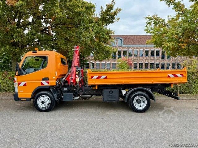 3-sided tipper Mitsubishi Fuso 7C18 / Kipper Mit Kran Fassi F50A/Eu6d