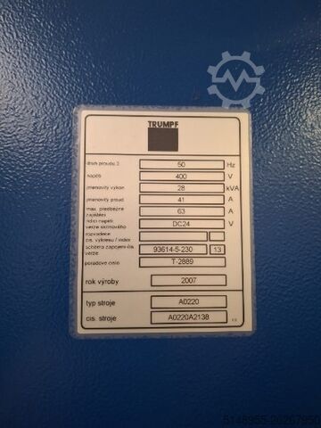 Laser cutting machine TRUMPF TruFlow 3200