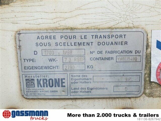 Wechselfahrgestell LKW Krone Wechselbrücke Koffer mit Rolltor