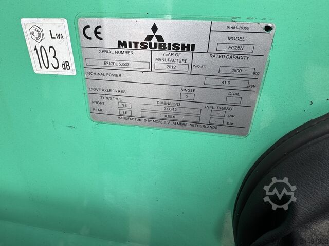 Mitsubishi FG25N Triplex 5.5m Freelift / Sideshift LPG 2012 MITSUBISHI FG25N Triplo 550 Freelift / Sideshift LPG 2012