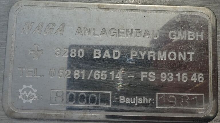 8000 Liter isolierter Rührwerksbehälter aus V2A mit Balkenrührwerk und CIP-Sprühkugeln  7241