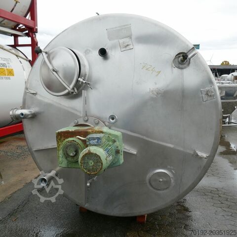 8000 Liter isolierter Rührwerksbehälter aus V2A mit Balkenrührwerk und CIP-Sprühkugeln  7241