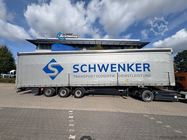 Open semitrailer with tarp KÖGEL Mega Light Plus Lift 2x Fast Slider, SAF
