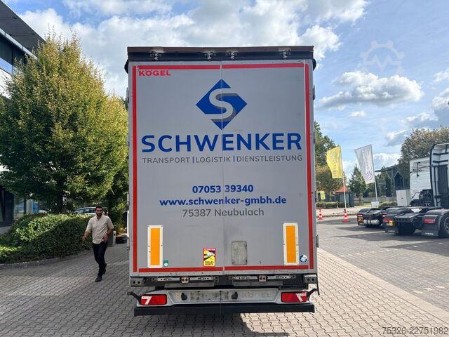 Open semitrailer with tarp KÖGEL Mega Light Plus Lift 2x Fast Slider, SAF