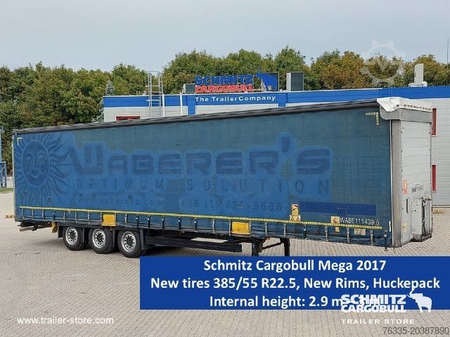 Open semitrailer with tarp Schmitz Cargobull Curtainsider Mega
